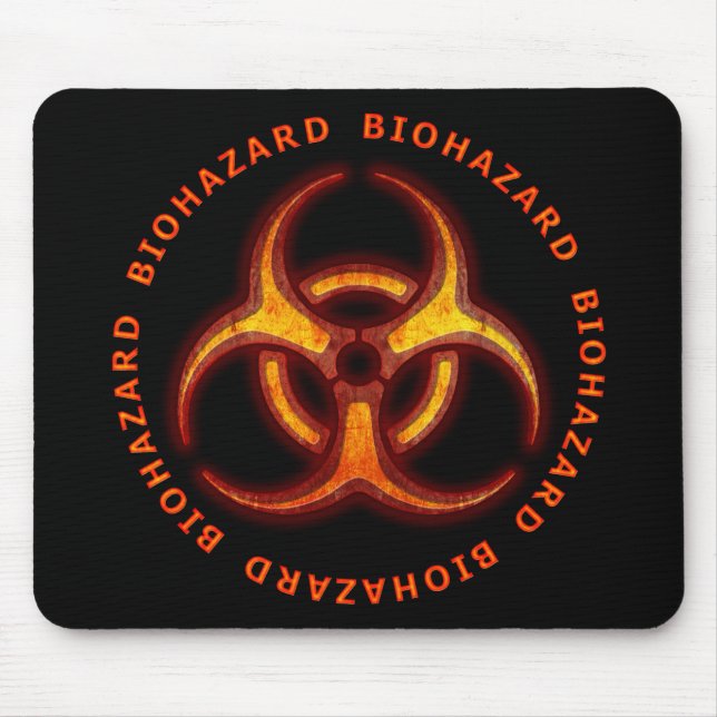 Biohazard Zombie Warning Mouse Pad (Front)