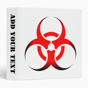 Biological Biohazard Symbol red and black Binder