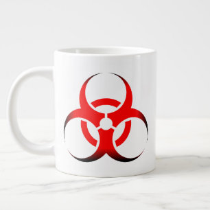 Biological Biohazard Symbol red and black Large Coffee Mug
