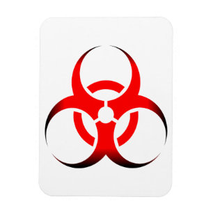 Biological Biohazard Symbol red and black Magnet