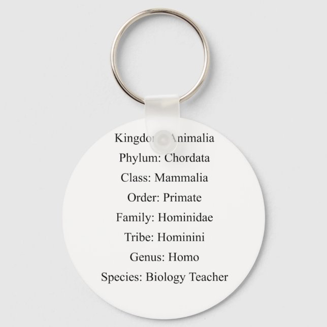 Biological Classification - Biology Teacher Keychain (Front)