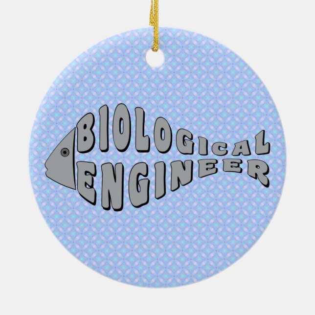 Biological Engineer Grey Fish Ceramic Ornament (Back)