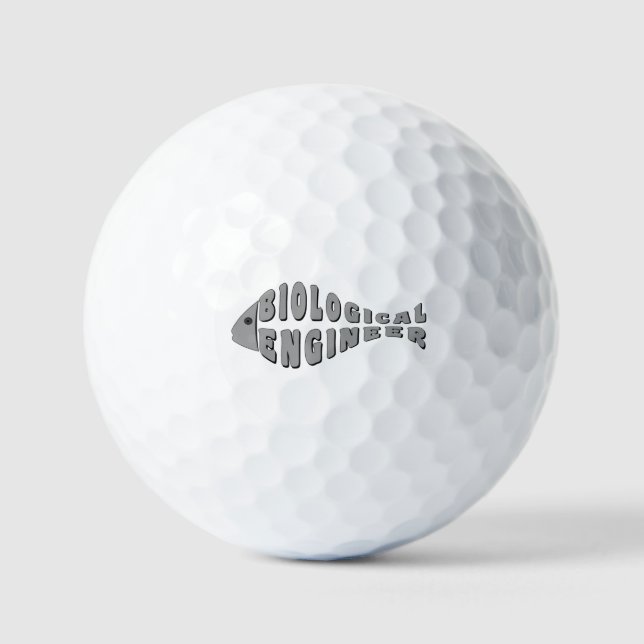 Biological Engineer Grey Fish  Golf Balls (Front)