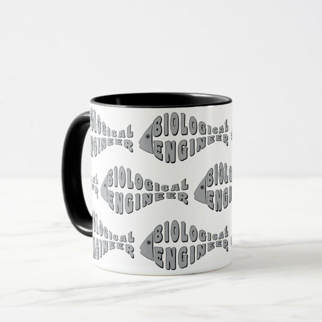 Biological Engineer Grey Fish Mug (Front Left)