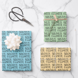 Biological Engineer Grey Wavy Text Wrapping Paper Sheet