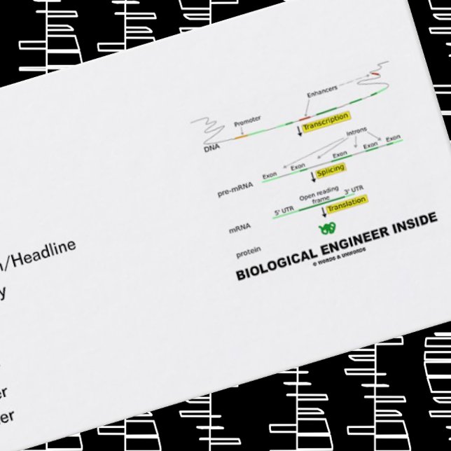 Biological Engineer Inside (Transcription) Business Card (Business card for any biological engineer - a.k.a. biotechnologist)