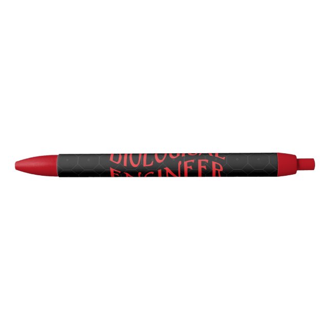 Biological Engineer Text Black Ink Pen (Front)