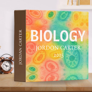 Biologie Classeur de l'école avec nom Année Texte 