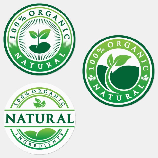 Biologique Étiquette naturel sain (Groupe)