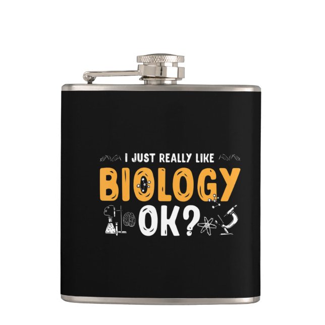 biologist professor science teacher biology hip flask (Front)