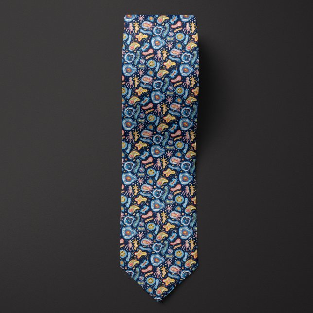 Biologist's Blue Blobs and Microbes Tie (Creator Uploaded)