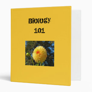 Biology 101 binder custom Orange Dahlia Flower