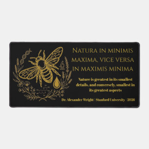 Biology Bee Golden DNA Latin Quote Desk Mat