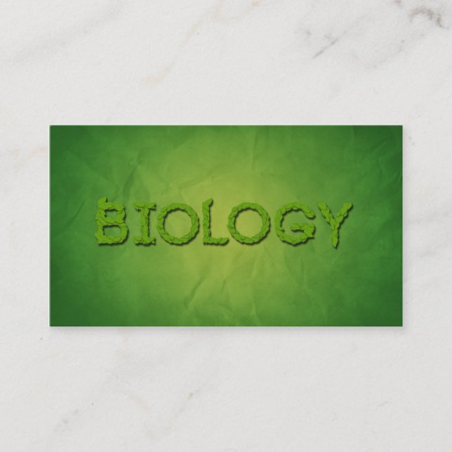 Biology Biologist Typography Business Cards (Front)