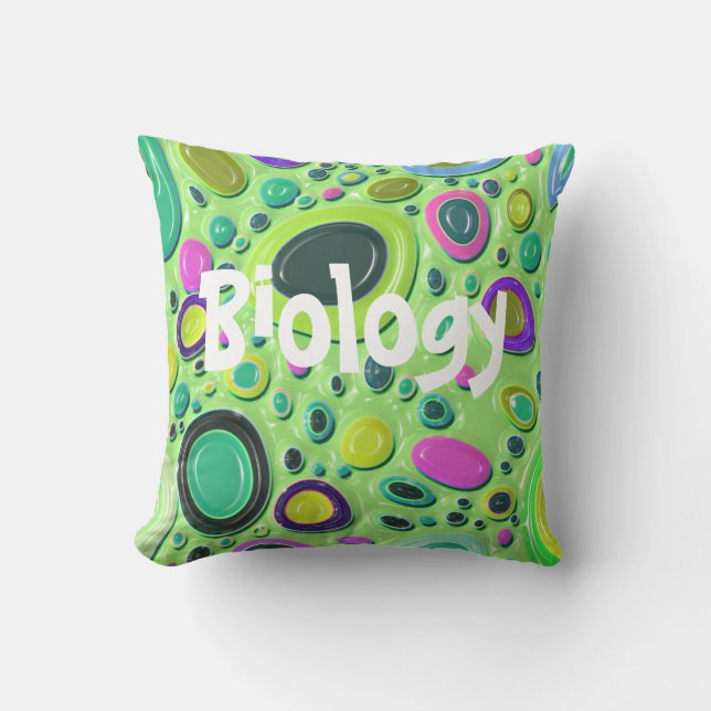 Biology cells science cytology study student funny throw pillow (Front)