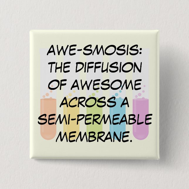 Biology & Chemistry Teachers: Science is Awesome 2 Inch Square Button (Front)