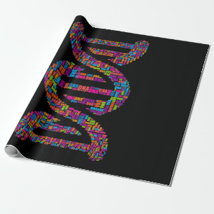 biology DNA molecule word cloud  science teacher Wrapping Paper
