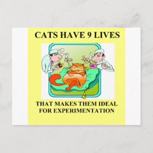 biology experiment joke postcard