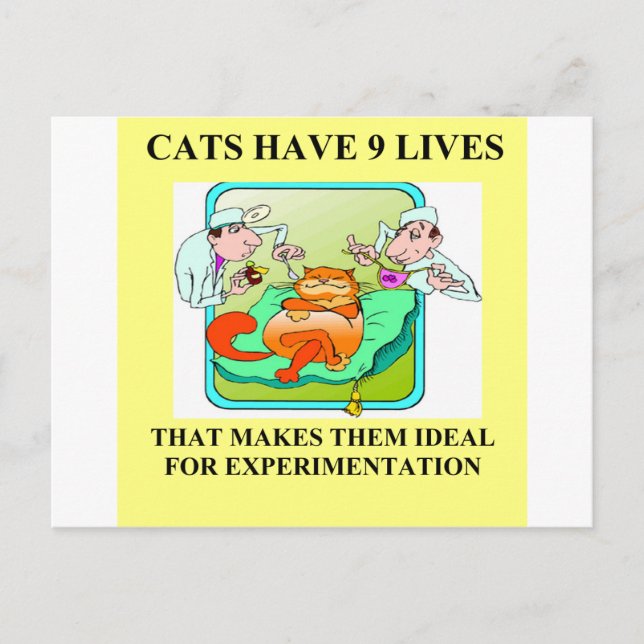 biology experiment joke postcard (Front)