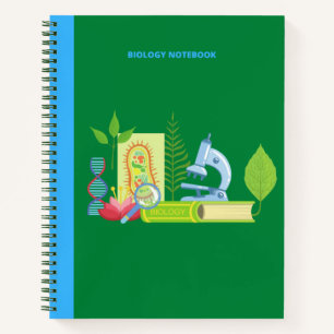 BIOLOGY ICONS (GREEN) NOTEBOOK