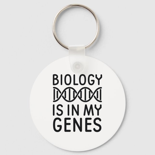 Biology Is In My Genes Keychain (Front)