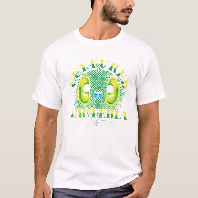 Biology Microbiologist Drinking Wine Cultured Bact T-Shirt (Front)