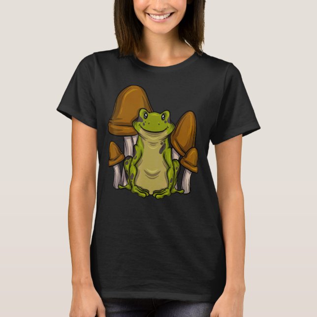 Biology Mycology Frog Catcher Mushroom Collector F T-Shirt (Front)