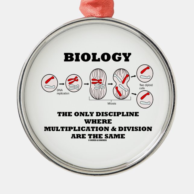 Biology Only Discipline Multiplication Division Metal Ornament (Front)