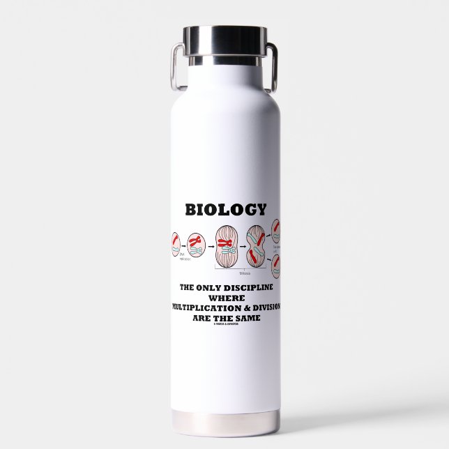 Biology Only Discipline Multiplication Division Water Bottle (Front)