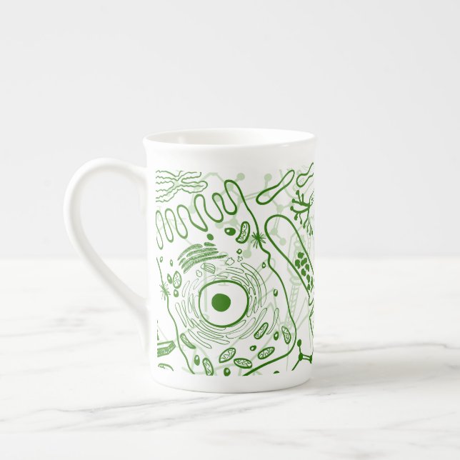 Biology Pattern Bone China Mug (Left)