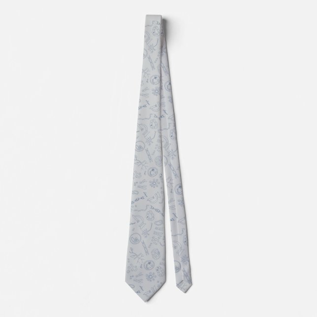 Biology pattern tie gray (Front)