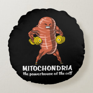 Biology Science Mitochondria Funny Joke Round Pillow