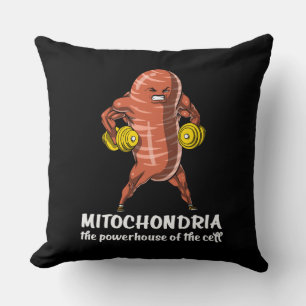 Biology Science Mitochondria Funny Joke Throw Pillow