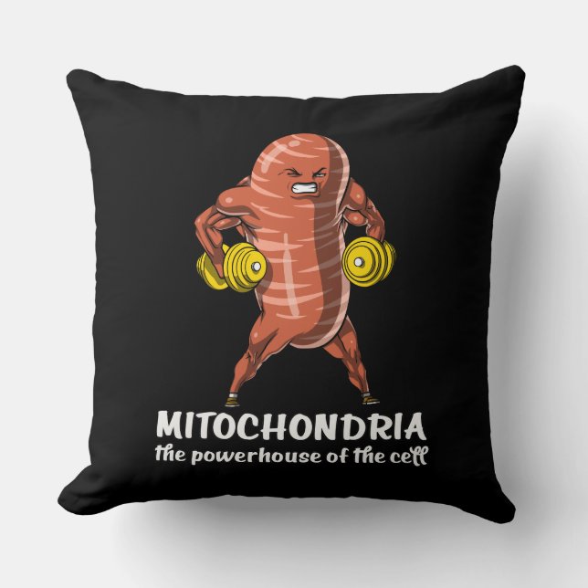 Biology Science Mitochondria Funny Joke Throw Pillow (Front)