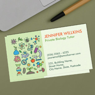 Biology Science Tutoring Services  Business Card