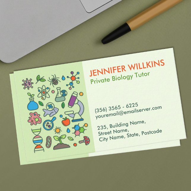 Biology Science Tutoring Services  Business Card (Creator Uploaded)