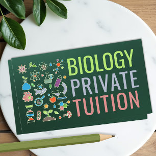 Biology Science Tutoring Services - Teacher Busine Business Card