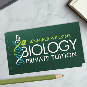 Biology Science Tutoring Services - Teacher Business Card