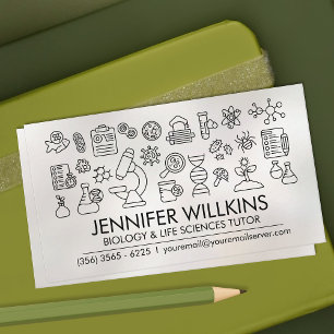 Biology Science Tutoring Services - Teacher Business Card
