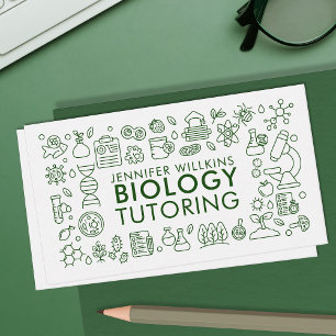 Biology Science Tutoring Services - Teacher Business Card