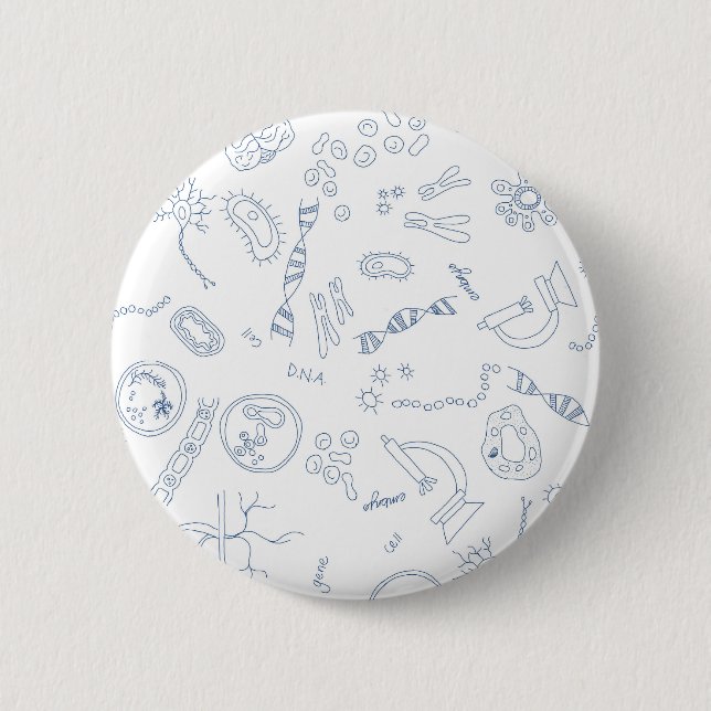 Biology scientific diagrams design 2 inch round button (Front)