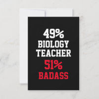 Biology Teacher Badass Card