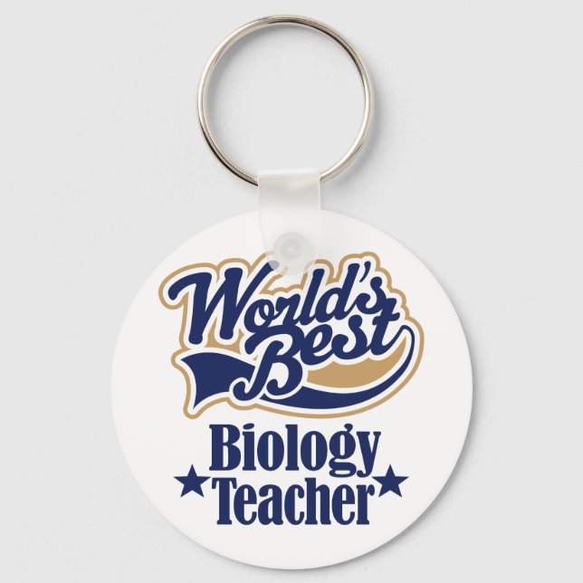 Biology Teacher Gift For (Worlds Best) Keychain (Front)
