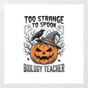 Biology Teacher Halloween Shirt Spooky Pumpkin Rav Window Cling