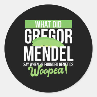 biology teacher science joke , nerdy hu classic round sticker
