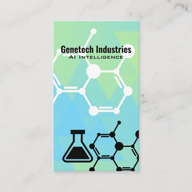 Biology Tech | Molecule | Science | AI Business Card (Front)