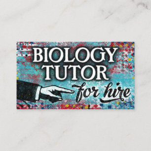 Biology Tutor For Hire Business Cards - Blue Red