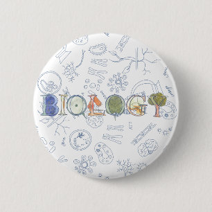 Biology typography and diagrams 2 inch round button