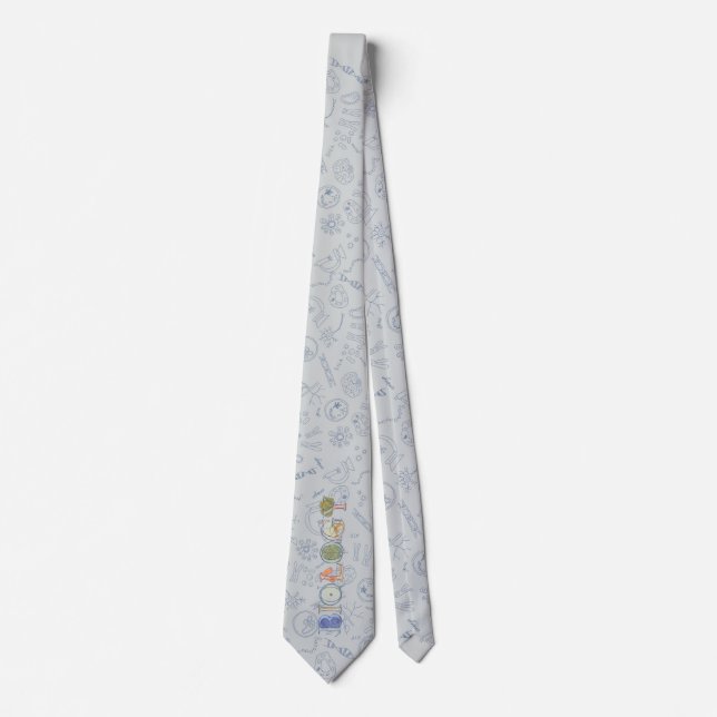 Biology typography tie gray (Front)