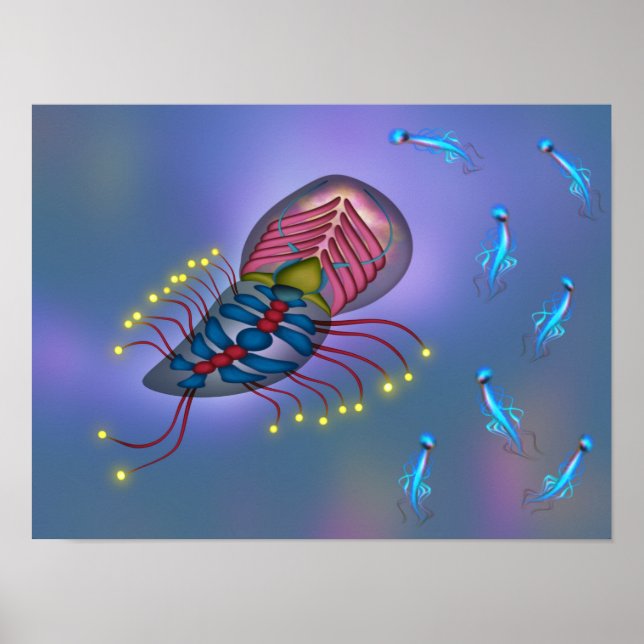 Bioluminescence Sci-Fi Deep Sea Creature Poster (Front)
